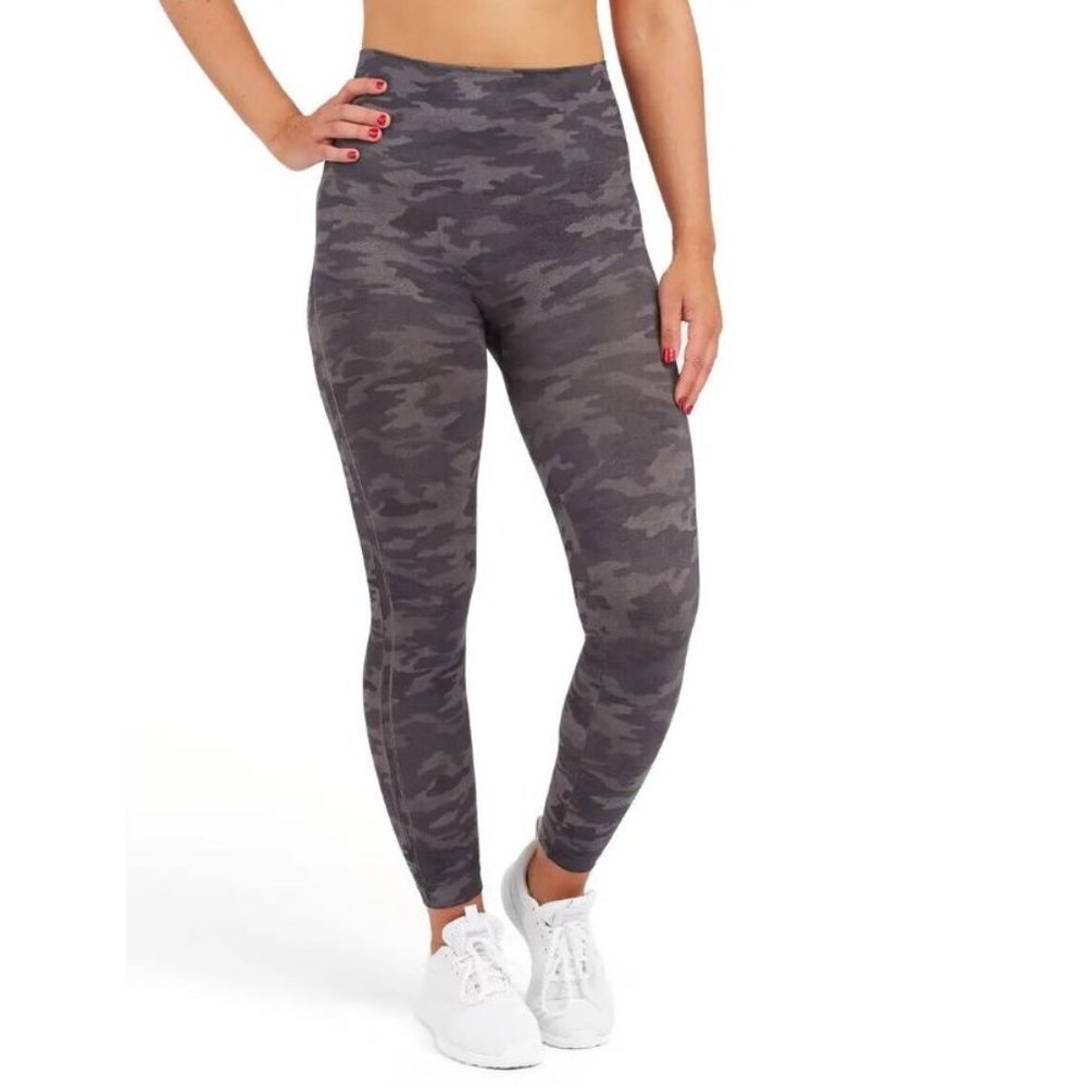 NEW Spanx Look at Me Now Seamless Leggings FL3515 Grey Heather Camo Medium